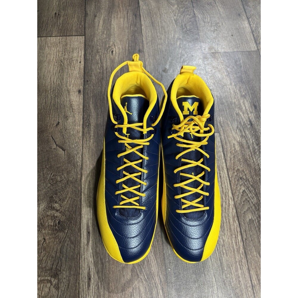 Air Jordan 12 Michigan Wolverines Football Cleats PE, Size 18 FJ6219-407